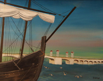 The Nina and the Bridge of Lions